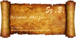 Szieber Béla névjegykártya